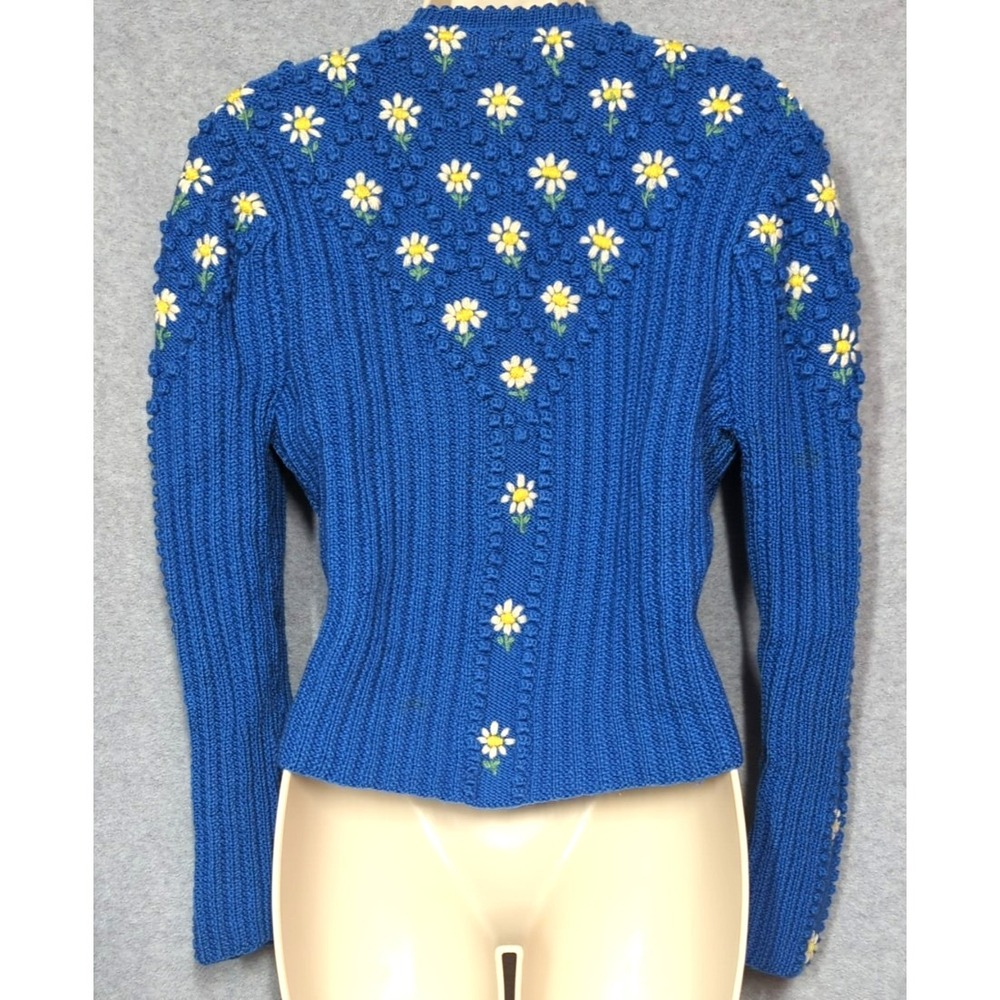 Rare Find Austrian Salzburg Vtg Cardigan Sweater M Wool Knit Franzi Mayer BEAUTY - Picture 3 of 10